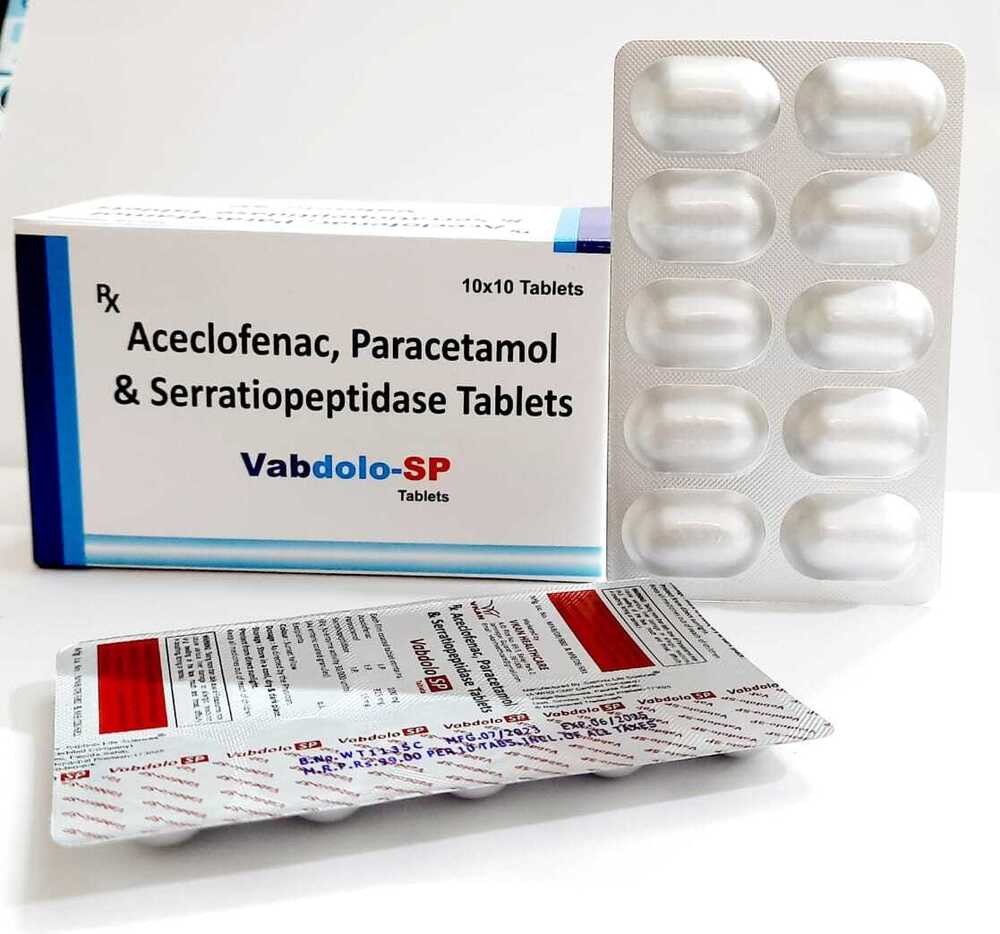 ACECLOFENAC 100 MG PRACETAMOL 325 MG AND SERRATIOPEPTIDASE 15 MG TABLETS