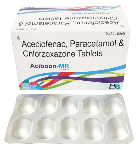 ACECLOFENAC 100 mg PARACETAMOL  325 mg AND CHLORZOXAZONE  250 mg TABLETS