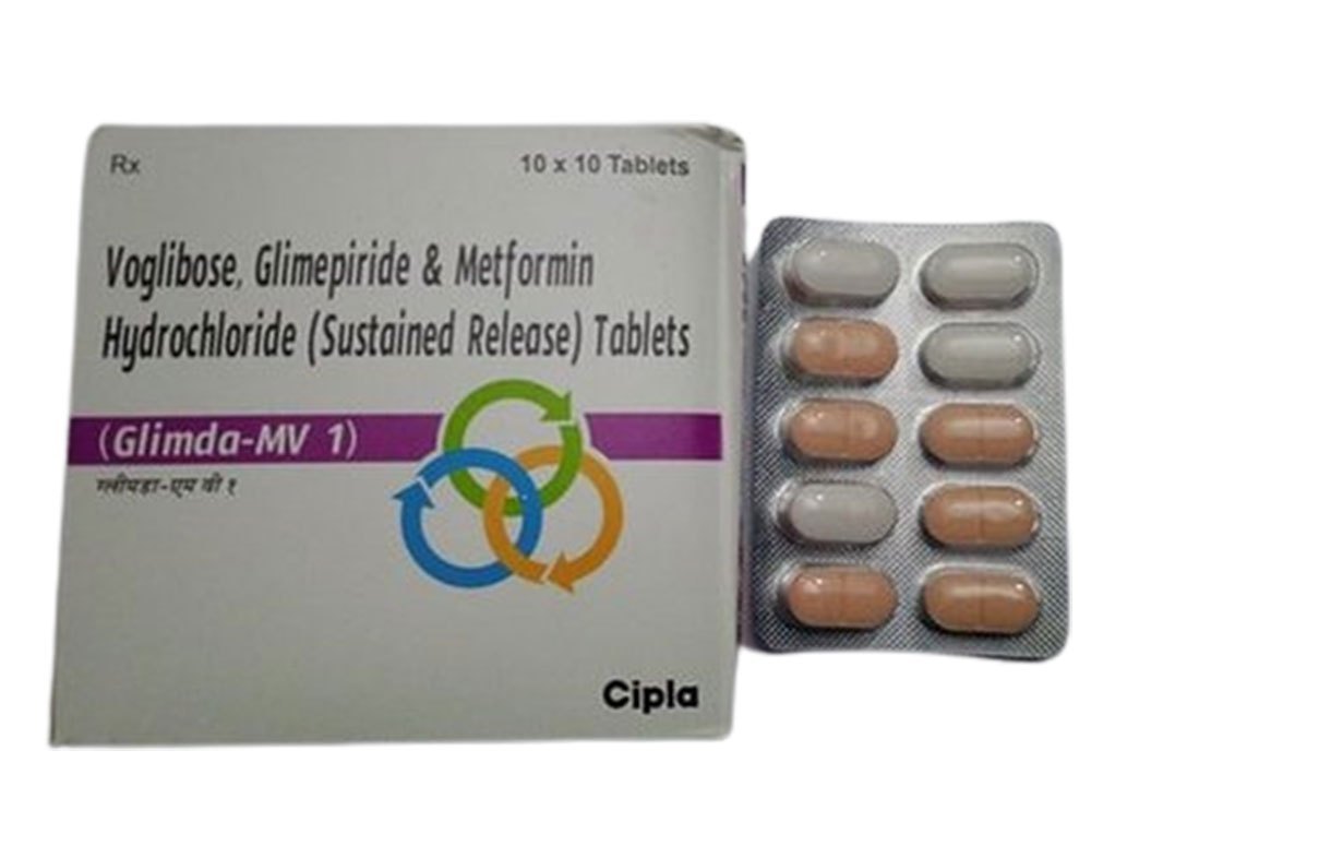 VOGLIBOSE GLIMEPIRIDE AND METFORMIN HYDROCHLORIDE MV 1 TABLETS