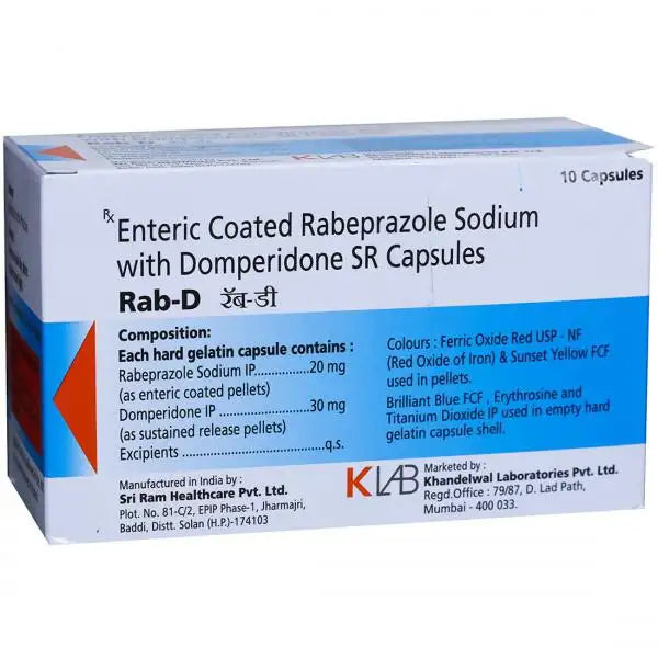 ENTERIC COATED RABEPRAZOLE SODIUM 20 MG AND DOMPERIDONE SUSTAINED RELEASE 30 MG CAPSULES