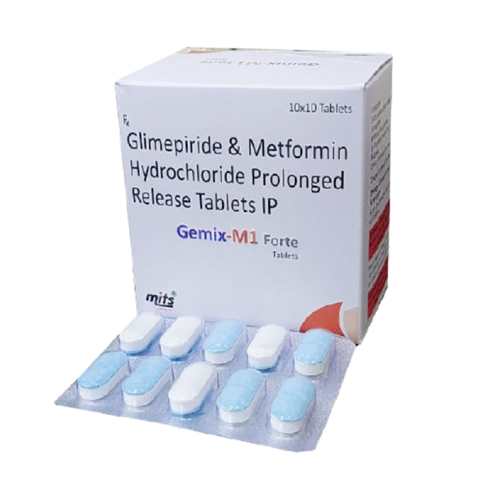 METFORMIN HYDROCLORIDE PROLONGED-RELEASE AND GLIMEPIRIDE M1 1000 SR TABLETS