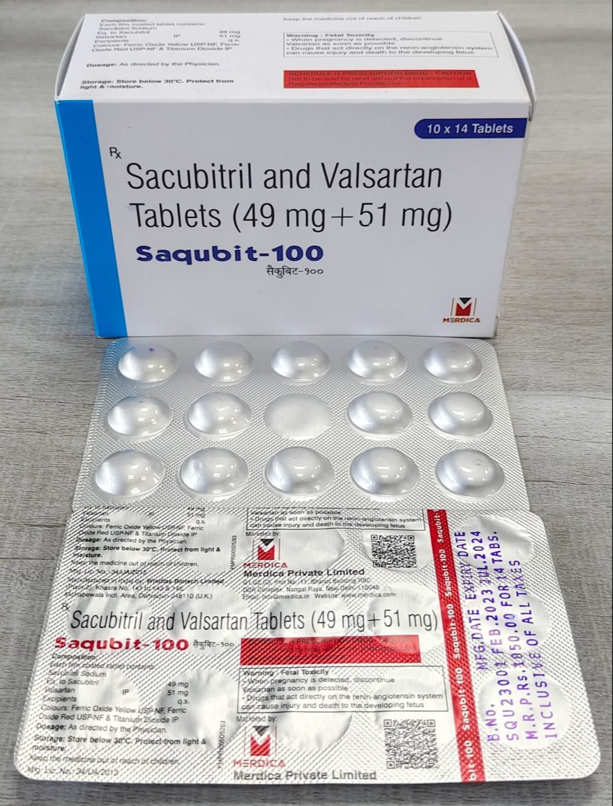 SACUBITRIL AND VALSARTAN 100 MG TABLETS