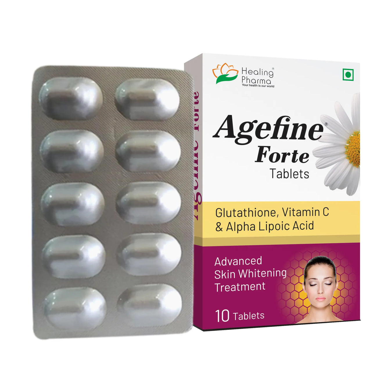 Glutathione 500mg + vitamin C 80mg + Alpha Lipoic Acid 50mg tablets