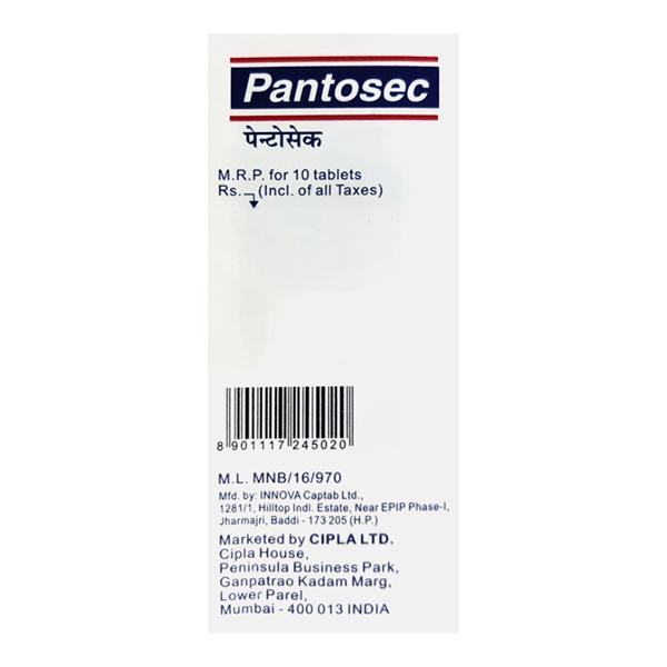 Pantosec 40 Mg Tablets